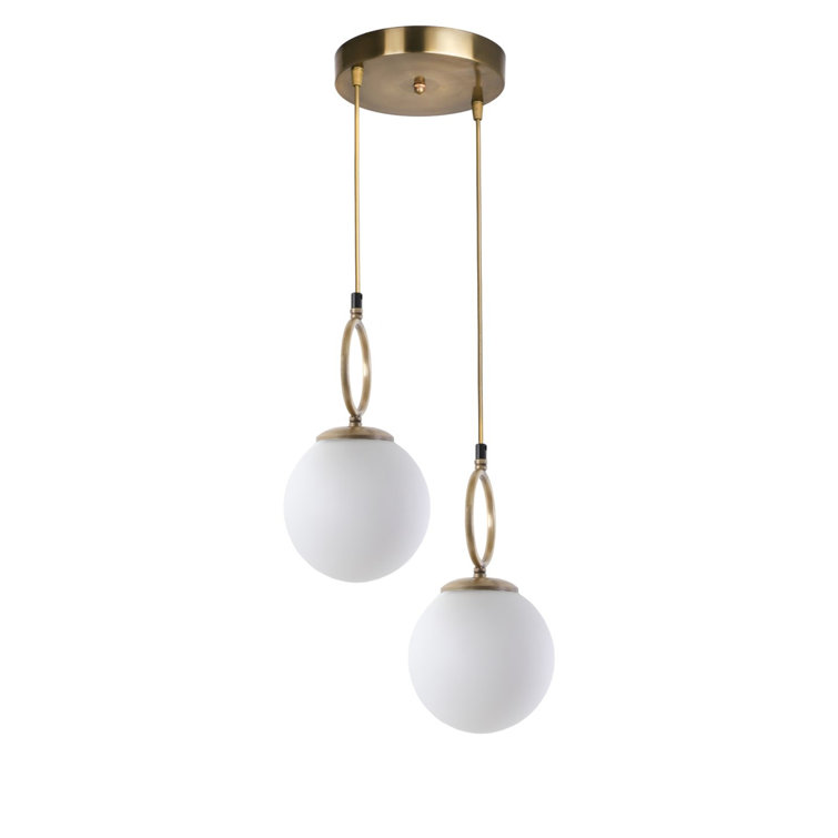 East Urban Home 2 Light Gold Cluster Pendant Wayfair Canada